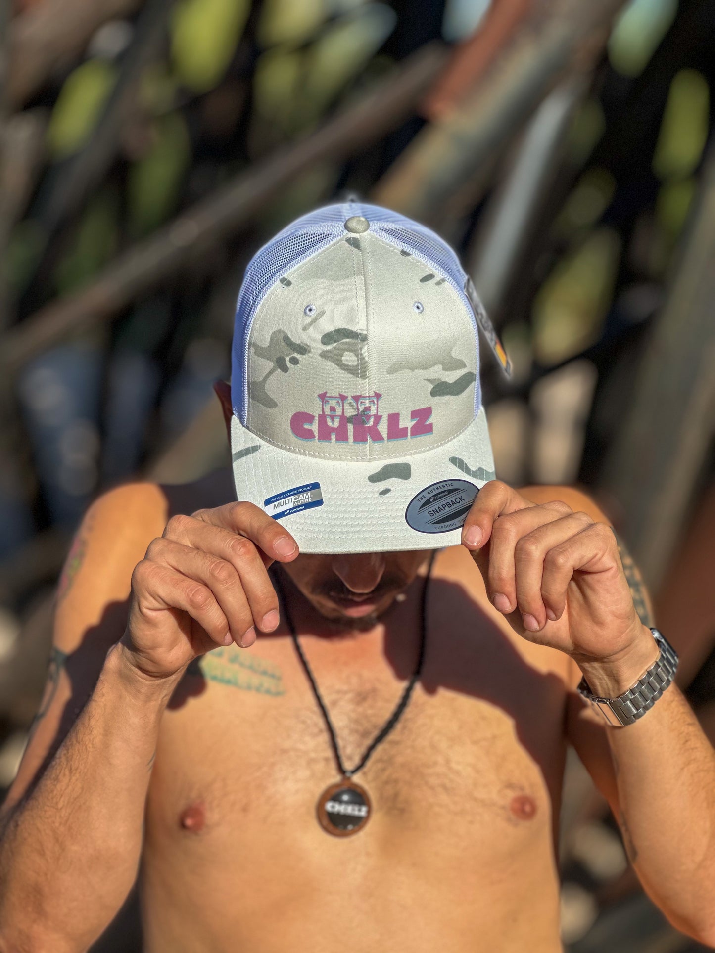 Apparel: Limited Edition White-Camo Snapback Unisex Trucker Hat